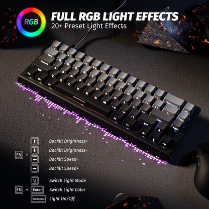 Attack Shark X68 HE - 60% Wired Magnetic Switch RGB Gaming Keyboard