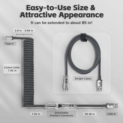 Attack Shark C01PRO Coiled USB-C Cable