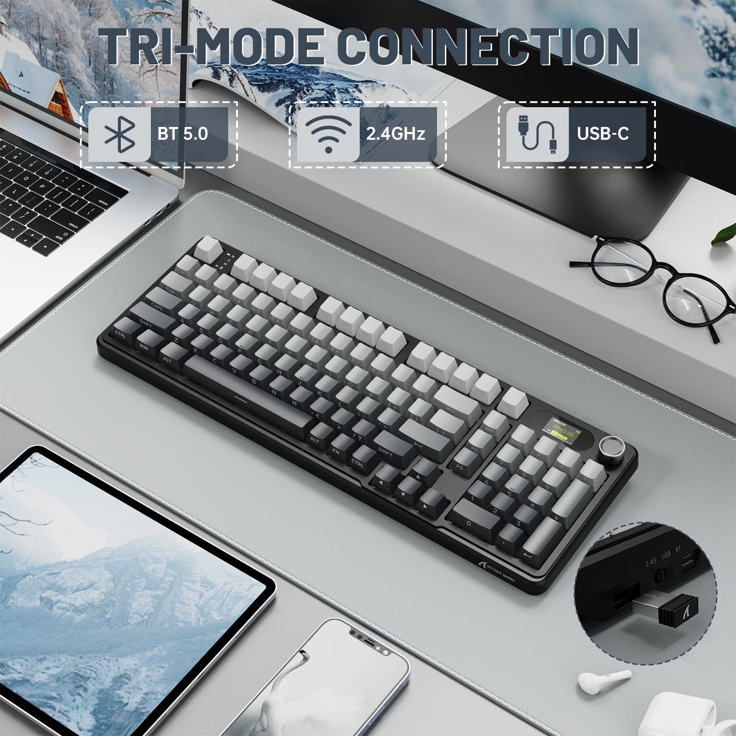 Attack Shark X98 PRO - 98% Wireless Mechanical RGB Gaming Keyboard