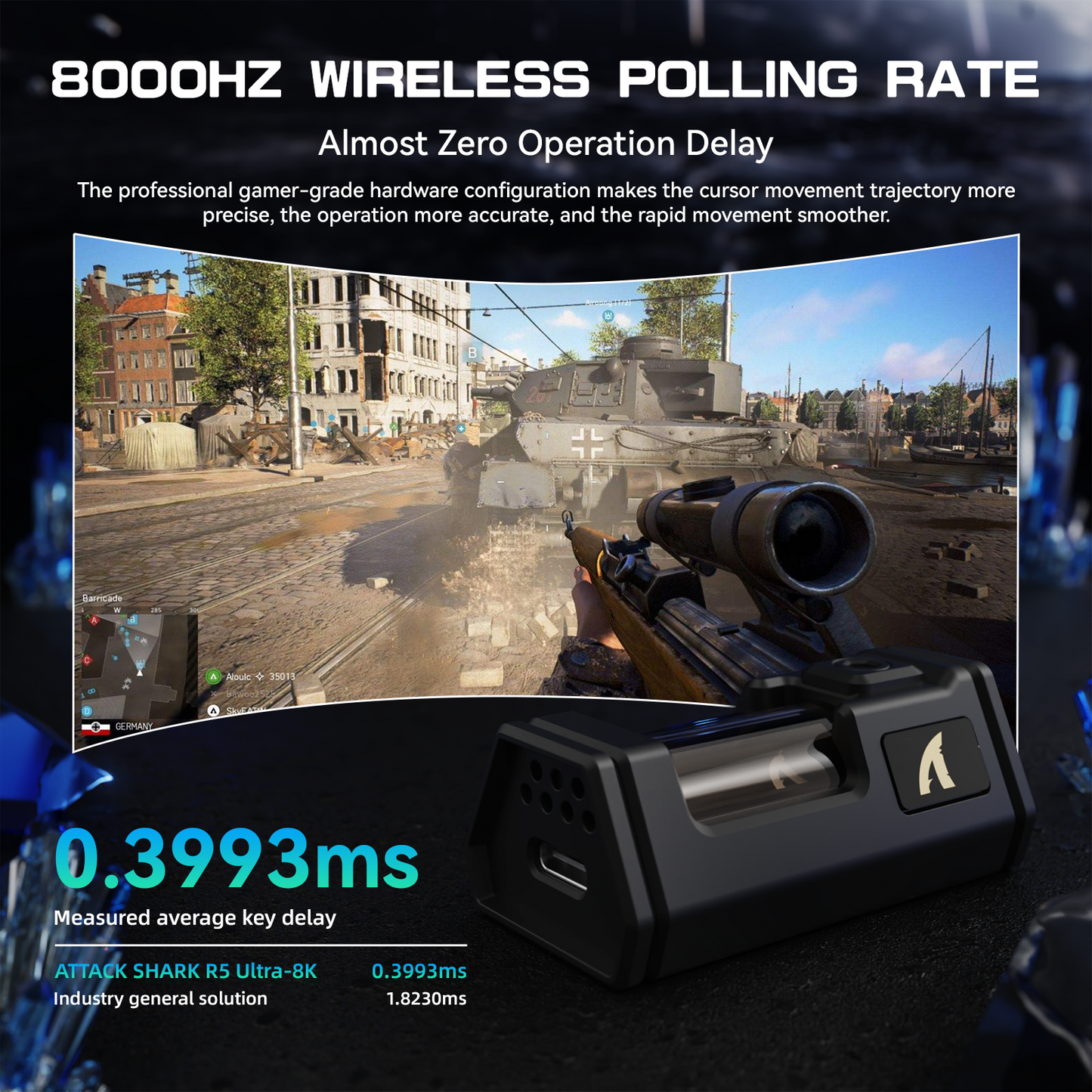 Attack Shark R5 ULTRA - Carbon Fiber 8K Wireless Gaming Mouse