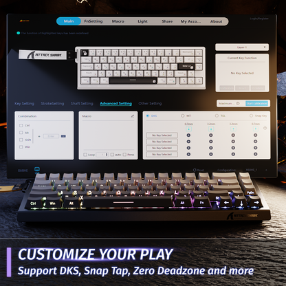 Attack Shark X68 HE - 60% Wired Magnetic Switch RGB Gaming Keyboard