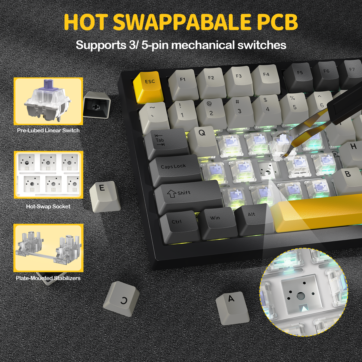 Attack Shark X820 Ultra - 75% Wireless Mechanical RGB Gaming Keyboard