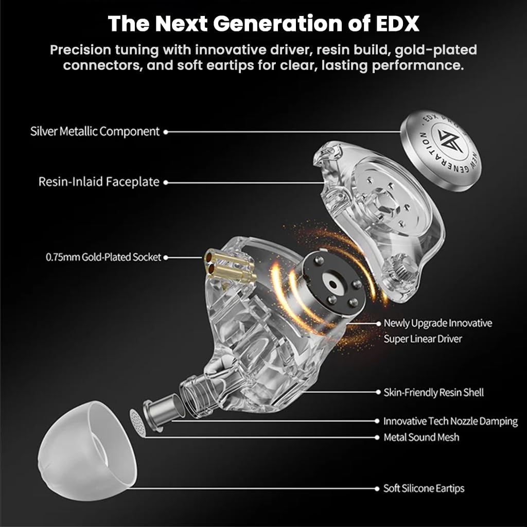 KZ EDX Pro 2 - Single Dynamic Driver Earphones 1DD IEM