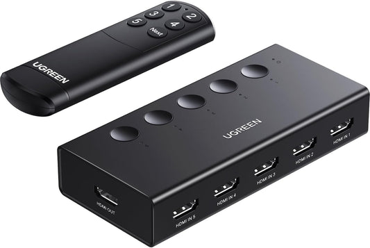 UGREEN 5 In 1 Out HDMI Switch with Remote