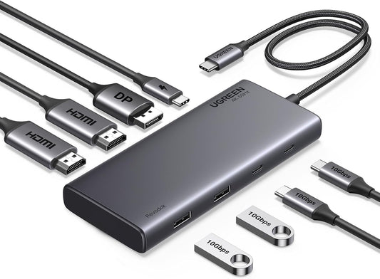 UGREEN Revodok 8-in-1 USB-C Hub  - 10Gbps Triple Display - CM639