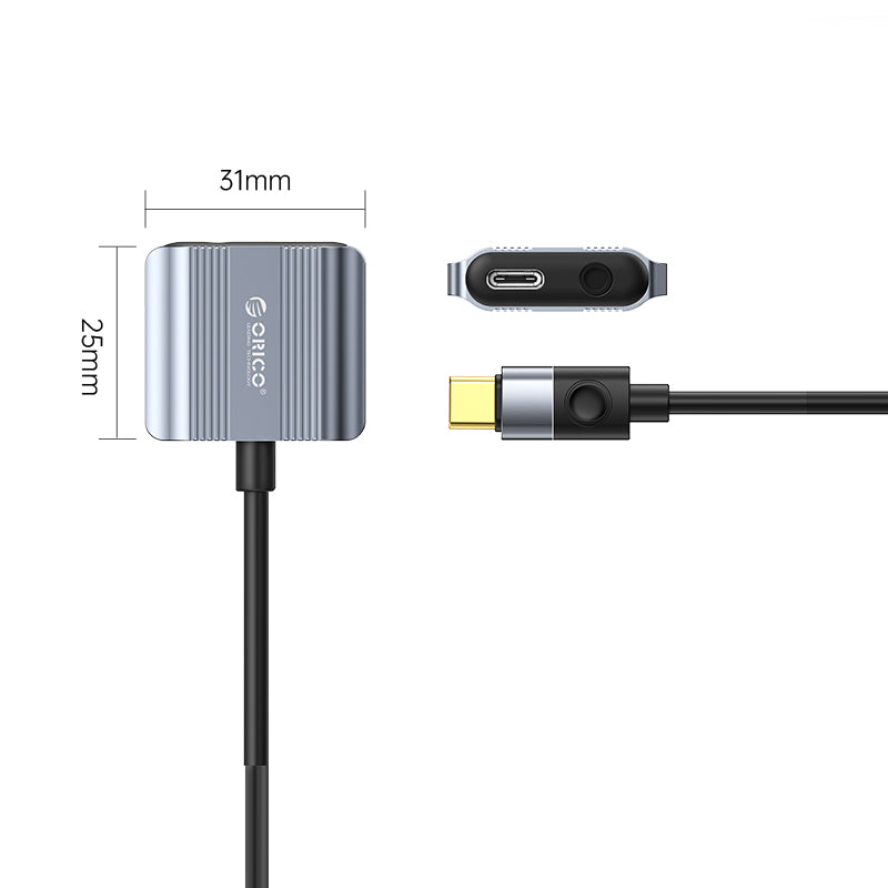 ORICO USB C to 3.5mm Headphone and Charger Adapter - 2 in 1