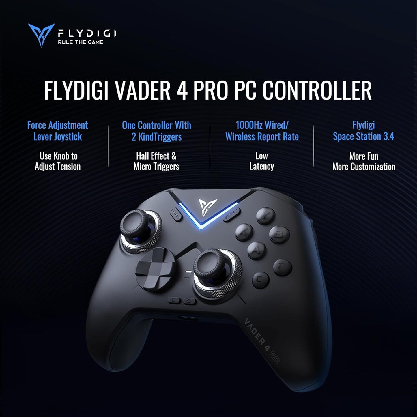 Flydigi Vader 4 Pro Wireless Hall Effect Joystick Controller - Windows Android Switch