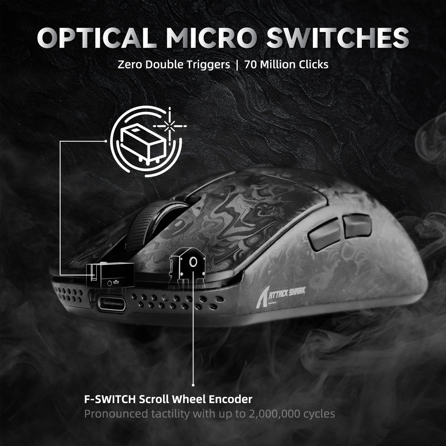 Attack Shark R11 ULTRA - Carbon Fiber  8K Wireless Gaming Mouse