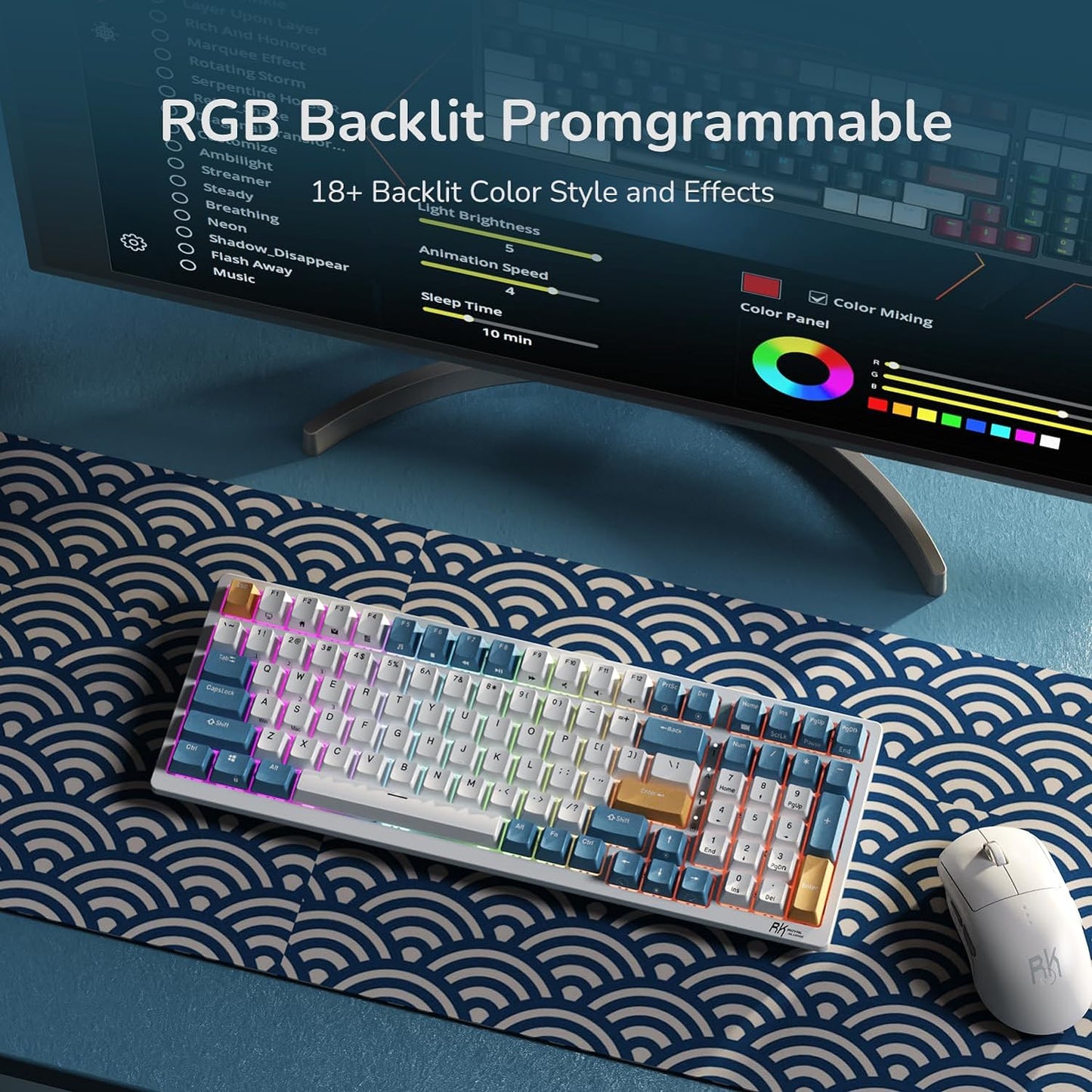 Royal Kludge RK98 - 98% Wireless/Wired Mechanical RGB Gaming Keyboard