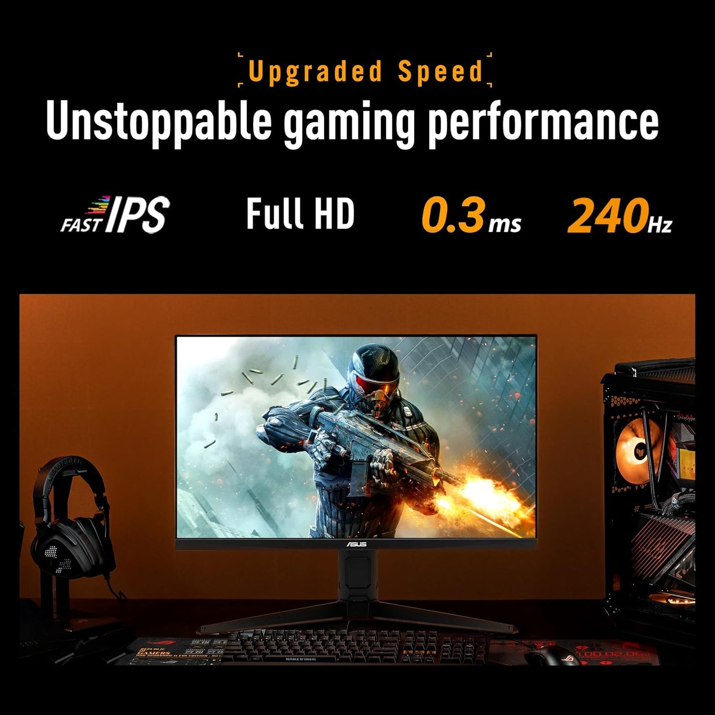 ASUS TUF Gaming VG279QML5A - 27" 1080p 240Hz Fast-IPS Gaming Monitor