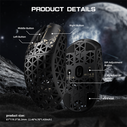 Attack Shark R5 ULTRA - Carbon Fiber 8K Wireless Gaming Mouse