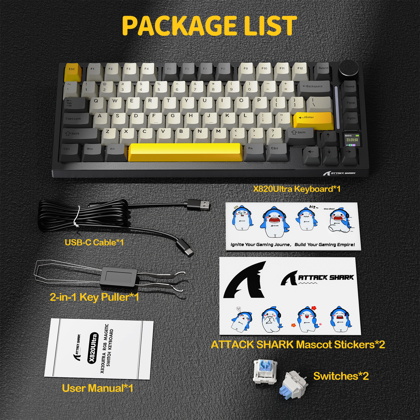 Attack Shark X820 Ultra - 75% Wireless Mechanical RGB Gaming Keyboard