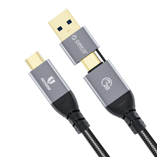 ORICO 2-in-1 USB-C 20Gbps 100W 5A PD Data Cable