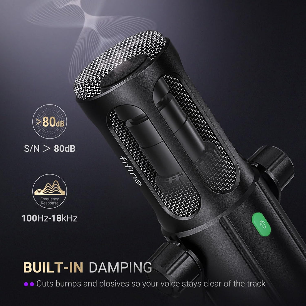 FIFINE AmpliTank Tank6 - USB/XLR Dynamic Microphone for Podcasting