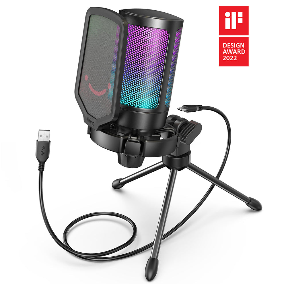 FIFINE AmpliGame A6V -  USB Condenser Microphone for Gaming