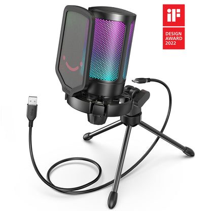 FIFINE AmpliGame A6V -  USB Condenser Microphone for Gaming