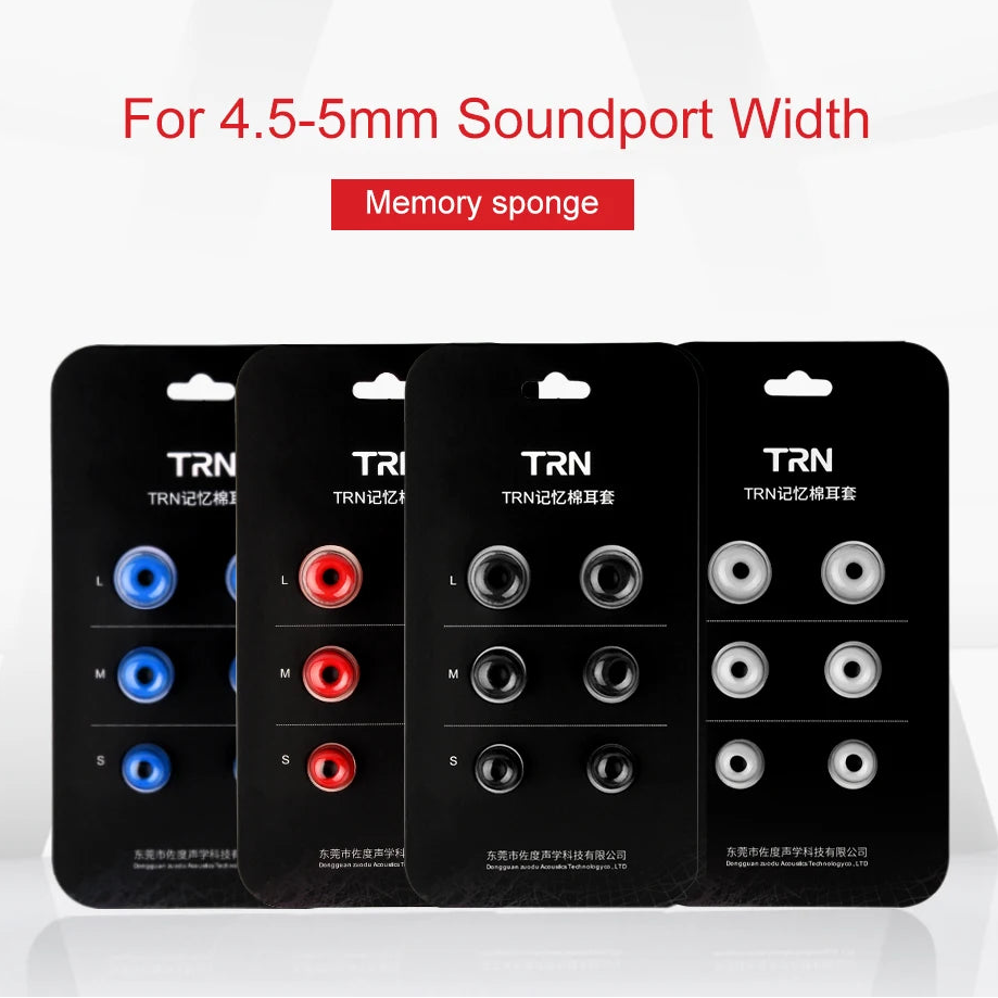 TRN Memory Foam Eartips - L M S for In-Ear Earphones