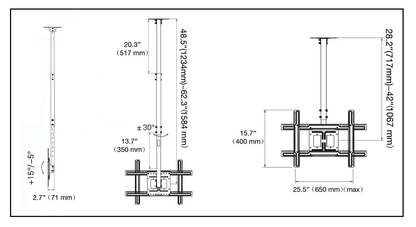 NB North Bayou 32"- 75" TV Ceiling Mount - T560-15