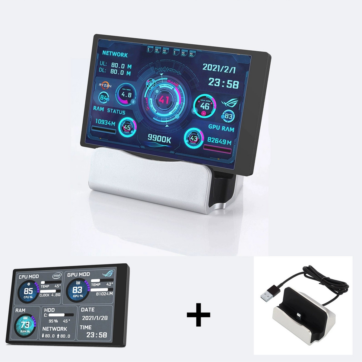 Insert Mini Screen 3.5 inch USB-C Mini Screen for Computer Monitoring – ShufflePCs