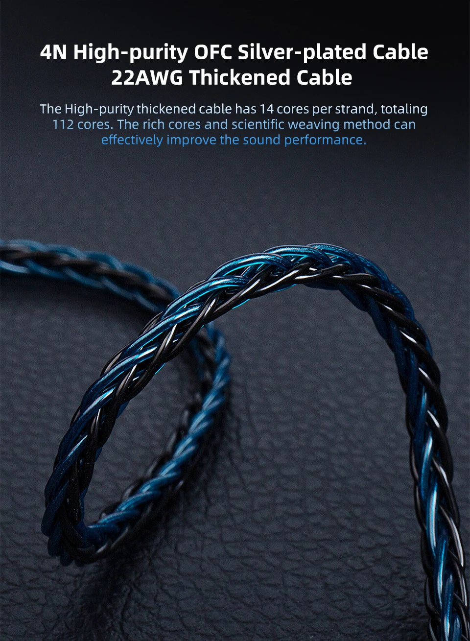 KBEAR ST12 - 8 Core Silver-Plated Earphone Upgrade Cable