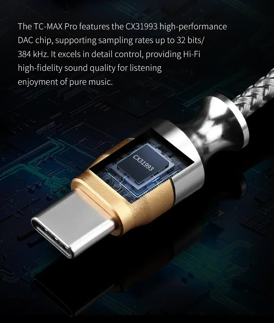 QKZ TC Max Pro -  USB-C to 3.5mm Headphone Adapter CX31993 DAC