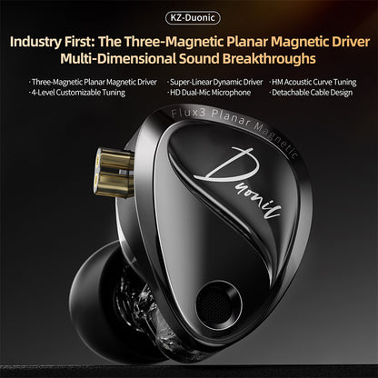 KZ Duonic - Tunable Triple Driver Planar + DD Earphones IEM