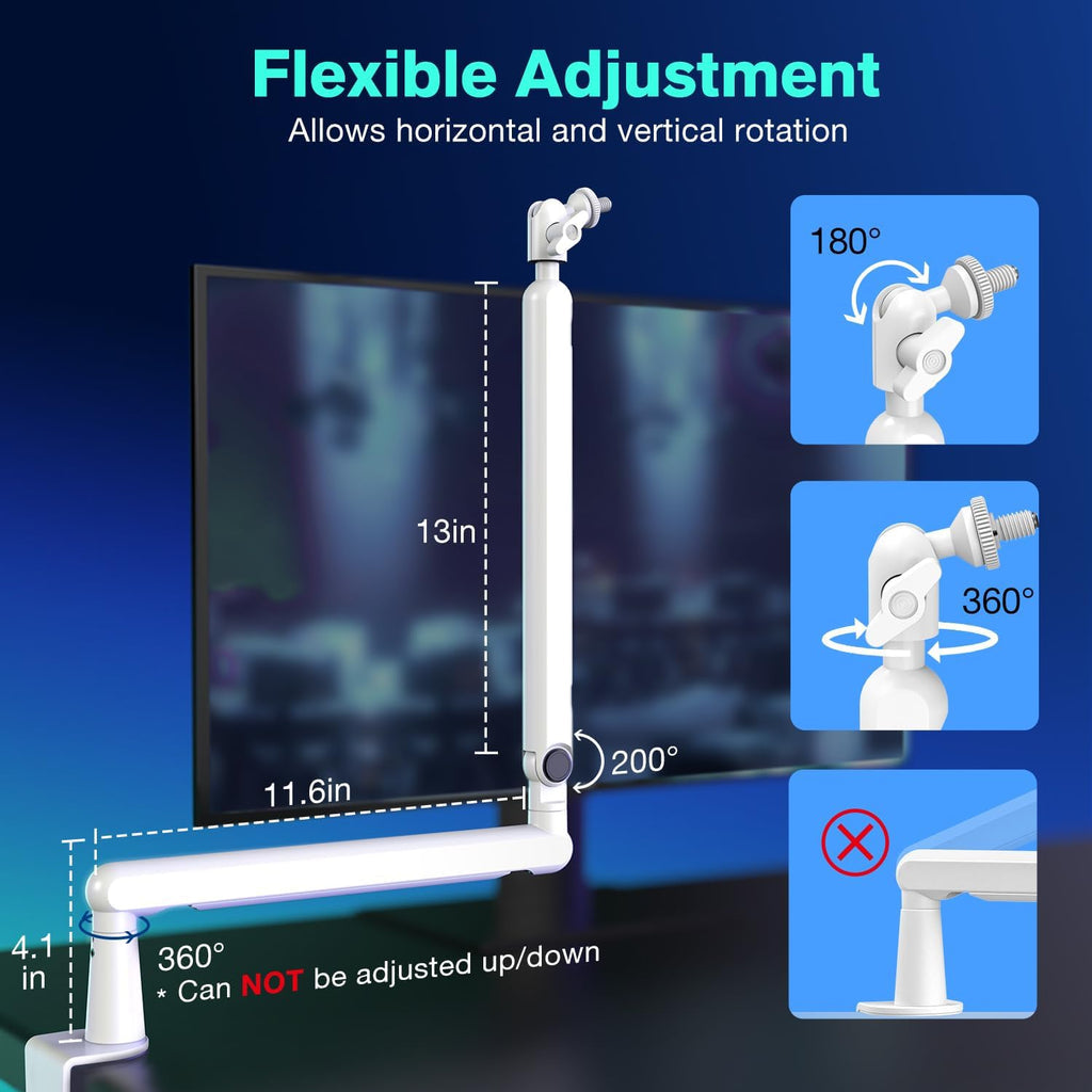 FIFINE BM88 - Low Profile Microphone Arm Stand with Cable Holder