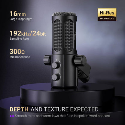 FIFINE AmpliTank Tank6 - USB/XLR Dynamic Microphone for Podcasting