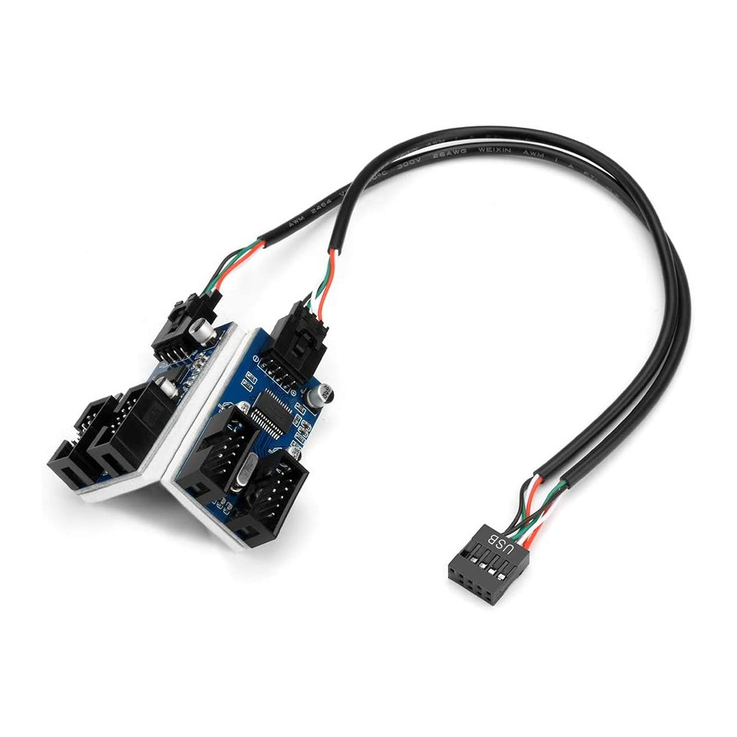USB 2.0 9pin USB Header Splitter 1 Male to 4 Female Extension Cable