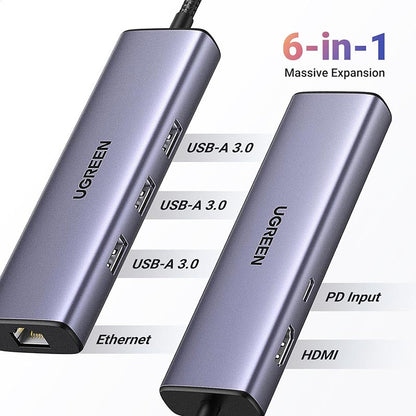 UGREEN 6-in-1 USB-C Hub - 5Gbps - CM512