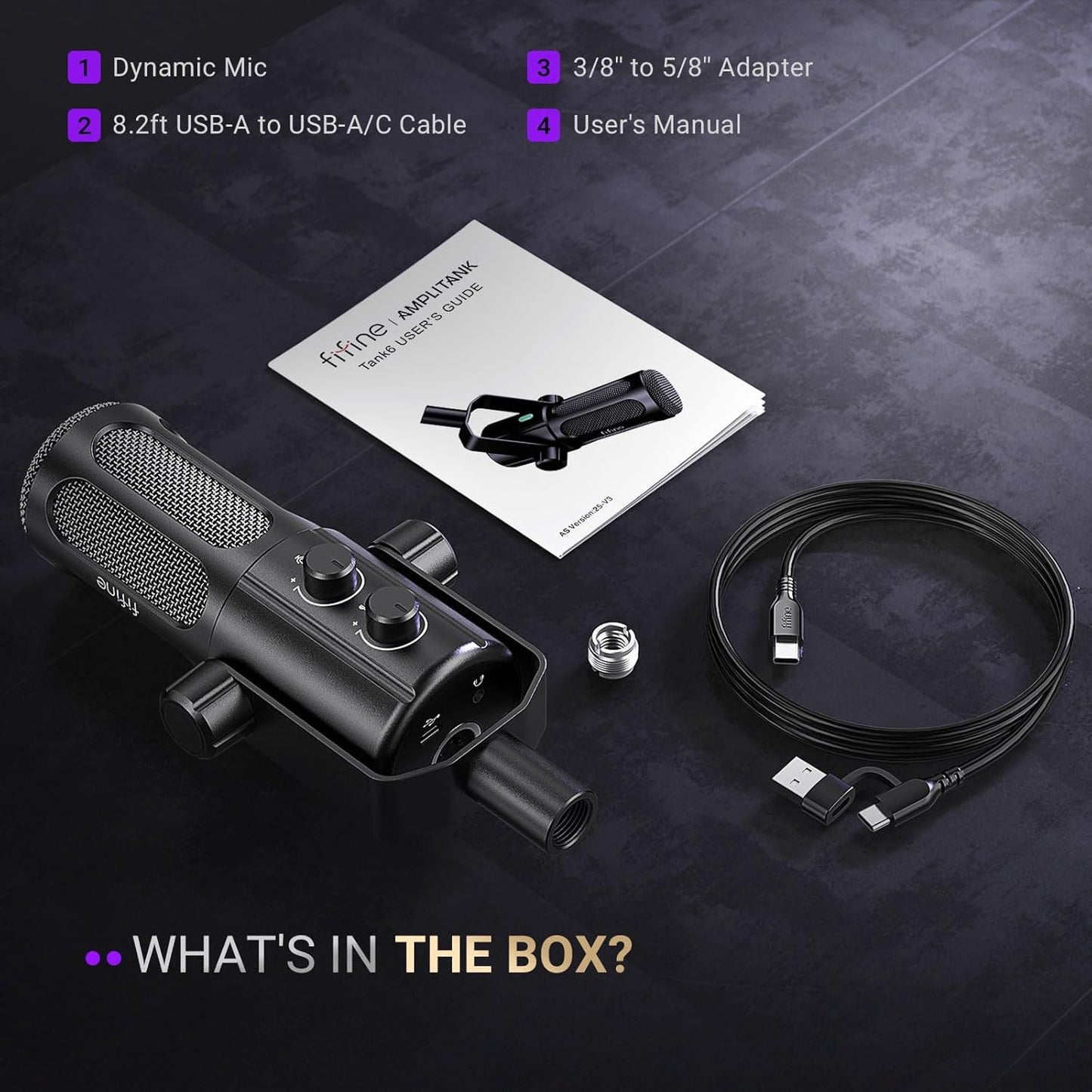 FIFINE AmpliTank Tank6 - USB/XLR Dynamic Microphone for Podcasting