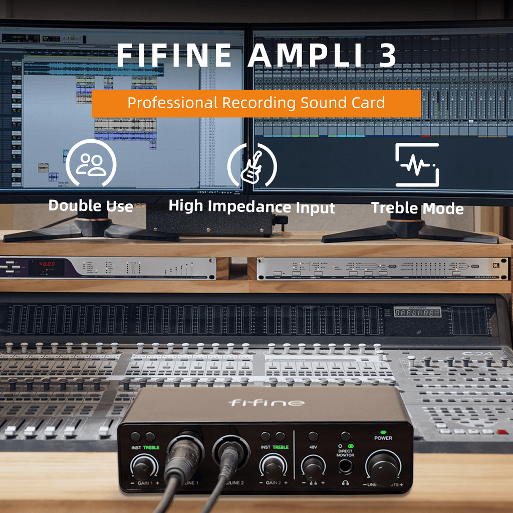 FIFINE AmpliTank Ampli3 - XLR Audio Interface Sound Card