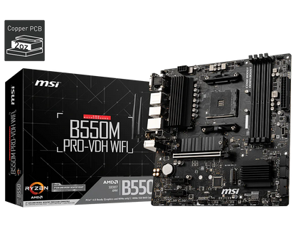 MSI B550m PRO-VDH WiFi - AMD mATX AM4 Motherboard