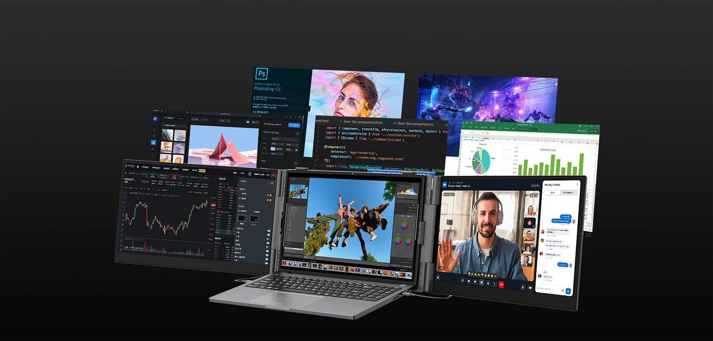 Blackview DCM6 - 14" 1080P 60Hz IPS Laptop Dual Monitor Extender