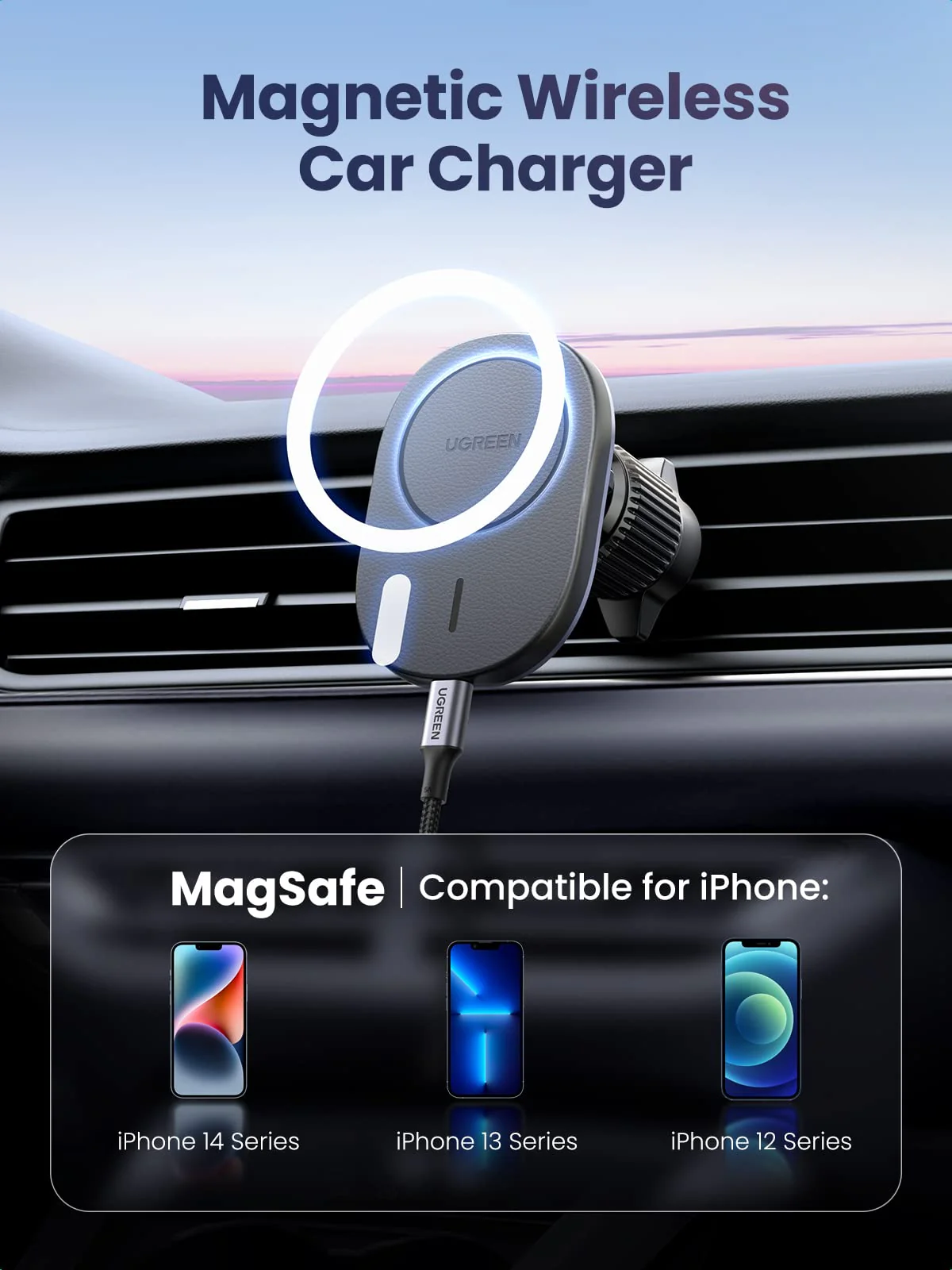 UGREEN Magnetic Car Wireless Charger - CD345
