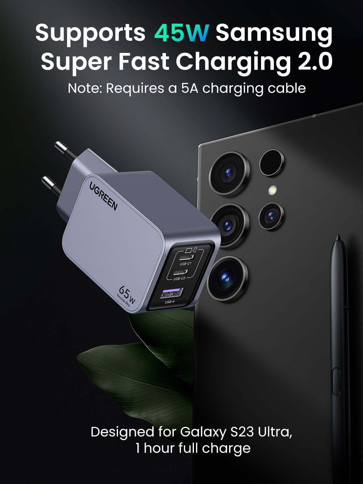 UGREEN Nexode PRO 65W GaN Fast Charger + 100W Cable - X755