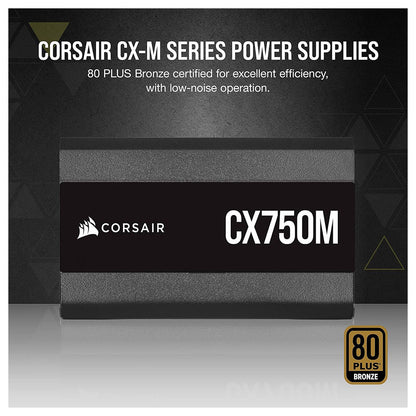 Corsair CX750M - 750W 80+ Bronze Semi Modular Power Supply