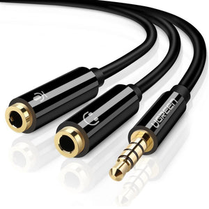 UGreen AV141 - 3.5mm male to 2female (Headphone + Mic) Headset Splitter Cable