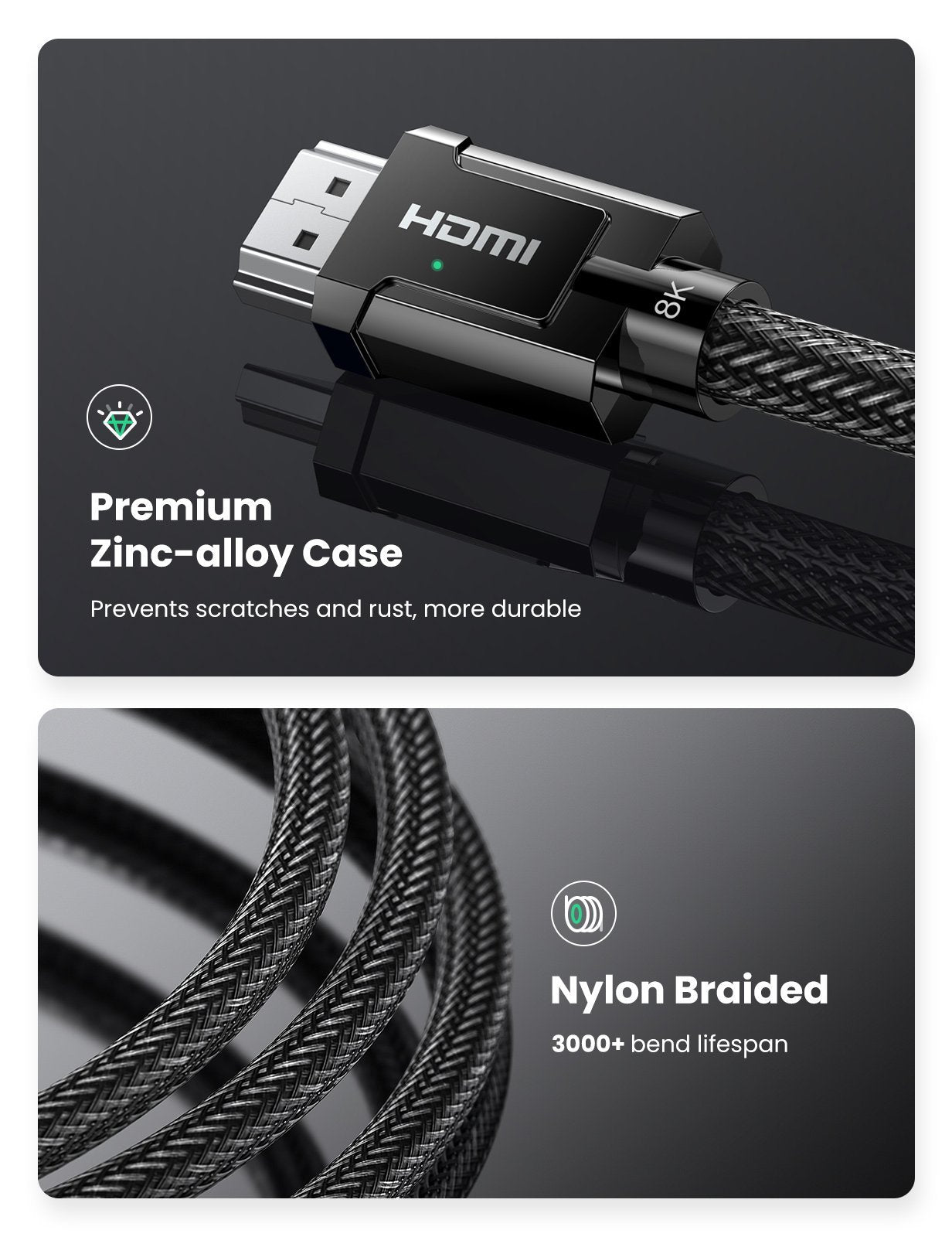 UGREEN 8K HDMI 2.1 Cable - HDMI male to male