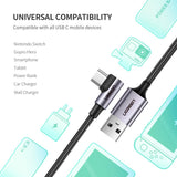 UGREEN USB-A to Right Angle USB-C 18W Quick Charge Cable