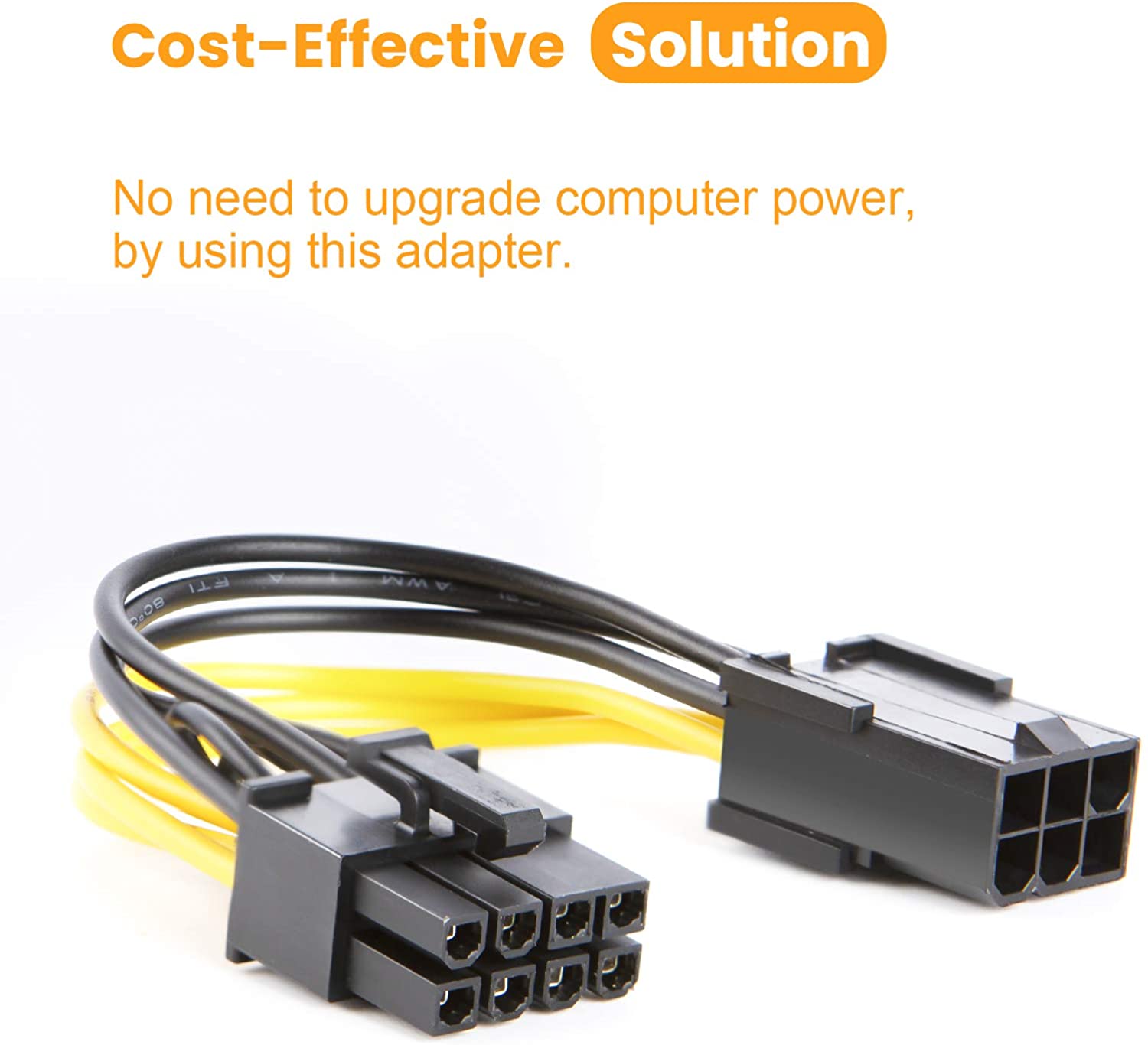 6pin female to 8pin (6+2) male PCIe Power Adapter Cable – ShufflePCs