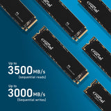 Crucial P3 NVMe SSD - 500GB / 1TB