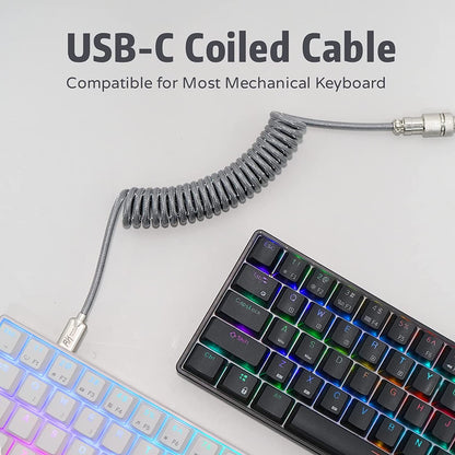 Royal Kludge M12 Coiled Aviator USB-C Keyboard Cable