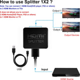 4K HDMI Splitter Adapter - 1 In to 2 Out